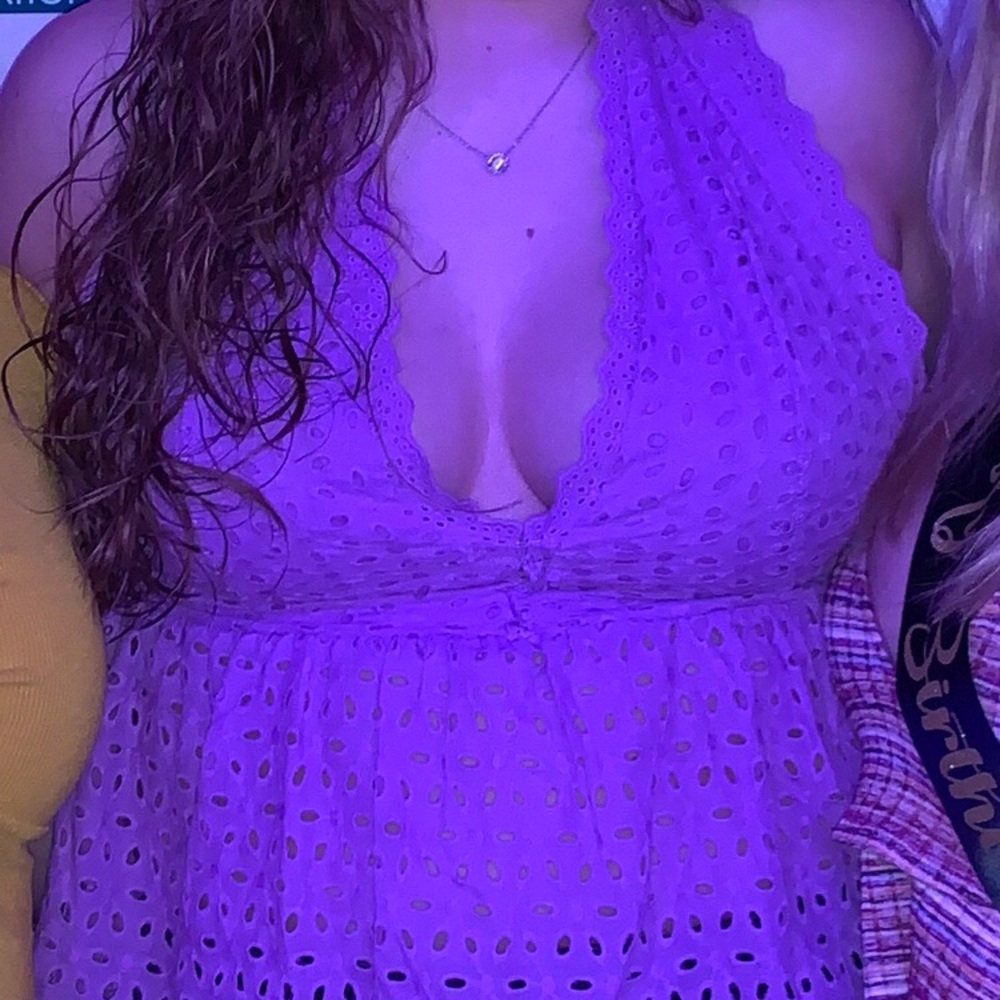 LILAC HALTER FLOWER TOP